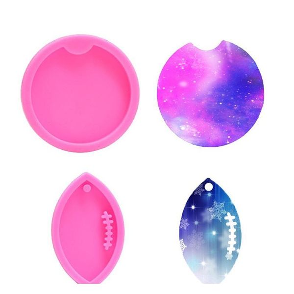 

100pcs new shiny football keychains mold clay diy jewelry making glitter epoxy sile c jllwzg mxyard