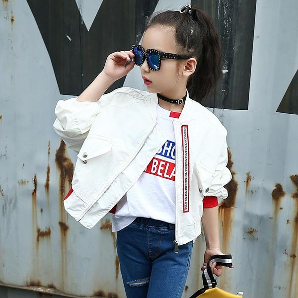 

jackets 2021 autumn short girl middle street fashion style blouse jacket white girls coat., Blue;gray