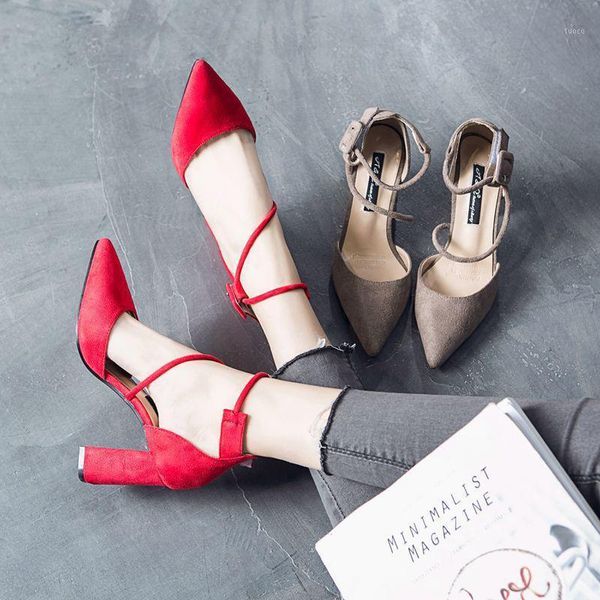 

dress shoes women's high heels bride party mid heel pointed toe shallow mouth female 5 colors1, Black