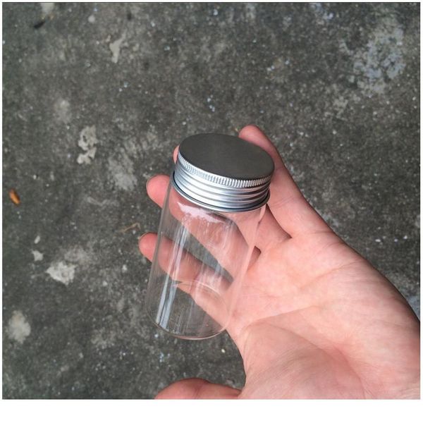 

47*90*34mm 100ml clear glass bottles sile ser screw aluminium cap empty bottles glass jars leakproof via bbypbu
