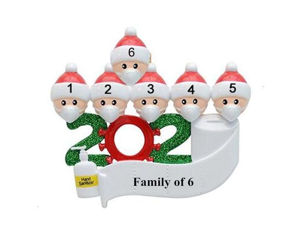 

quarantine christmas decoration wedding party gifts product personalized family of ornament pandemic with face masks hand sanitized yya1305