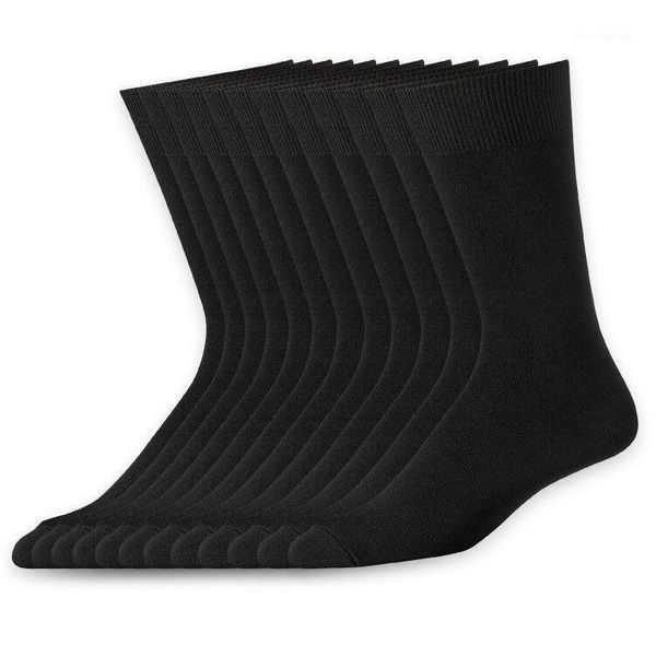 

men's socks mens classic dress casual formal business work cotton crew socks(3/6/12 pack) ship from us1, Black