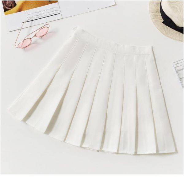 

women high waist cosplay skirt 2019 spring summer kawaii denim solid a-line sailor skirts japanese school unif qylfkx, Black