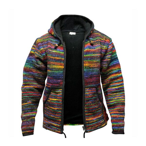 

unique retro men camouflage cardigan sweater color mixing fashion autumn winter casual loose hooded knit sweater plus size 4xl, White;black