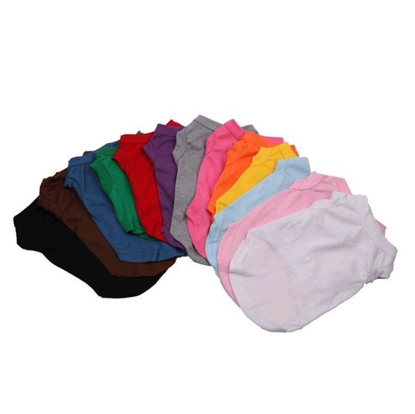 

pet clothes puppy dog cotton shirts solid color pet dog t-shirt pet spring summer t shirts dog sleeveless animal ca jllgjz sinabag
