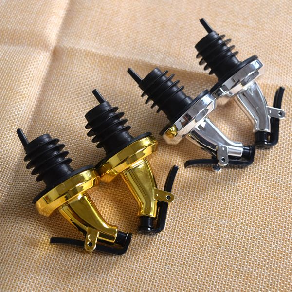 

oil bottle ser lock plug seal leak-proof gold siliver plating nozzle sprayer sauce dispenser seasoning pourers kitchen bar tools vt1944