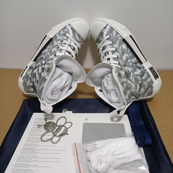 

new colour 19ss oblique technology fabrics b23 high help casual shoes men luxury designer shoes men women fashion casual shoes, Black