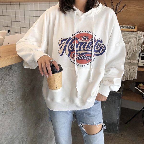 

9cpbj ar cuff terry cotton sweatshirt pullover sweatshirtsanding hole terry cotton large size hooded sports sweater women's pu style ko, Black