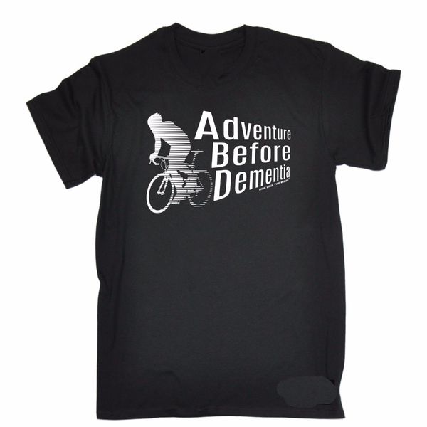 

sport 2019 summer tee shirts homme summer t-shirt adventure before dementia cycler bicycle funny gift fathers tees design t shirt