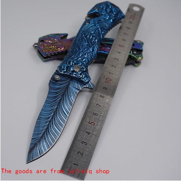 

knife knife combat pocket titanium tactical rescue folding survival knives 5cr15mov stainless steel outdoor camping tools blue qynf xuieg