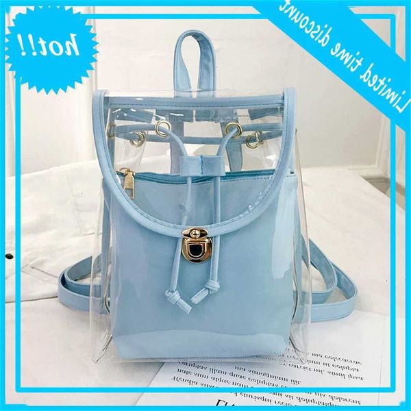 

bag female pattern customized transparent jelly korean travel backpack