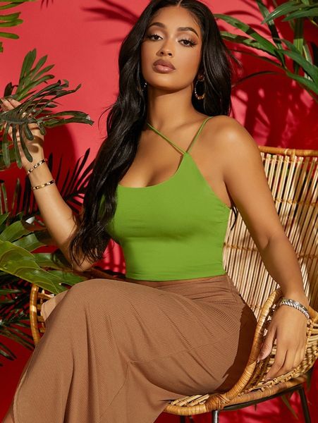 

solid asymmetric neck cami 82mv#, White