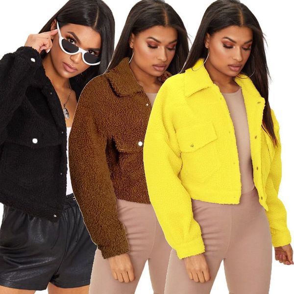 

rabbit fur winter short women with buttons long sleeve teddy bear coat