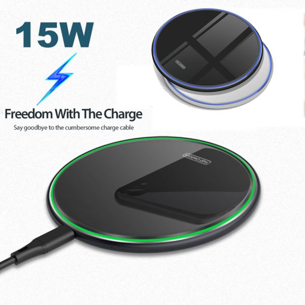 

15w qi wireless charger for iphone 12 11 pro xs max x xr 7 8 plus fast charging pad