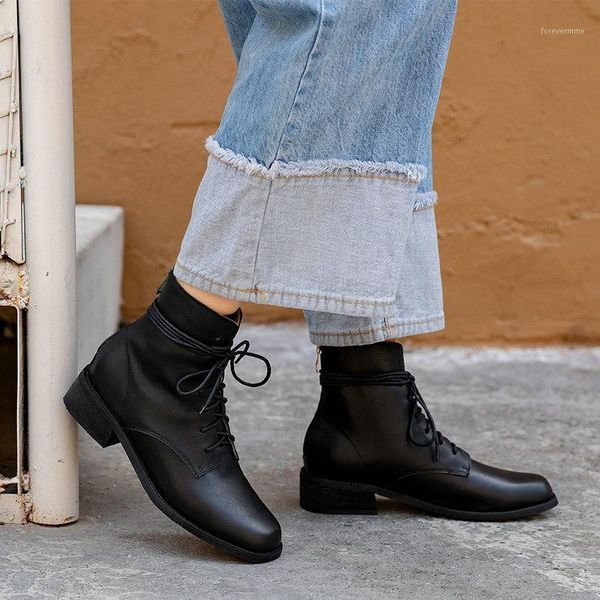 

2020 new women genuine leather ankle women boots autumn winter for shoes big size boots night club party shoes woman1, Black
