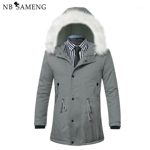 

2017 winter new arrival jackets men formal warm fur coat casual parkas hooded jacket thick warm outwear coats, Black
