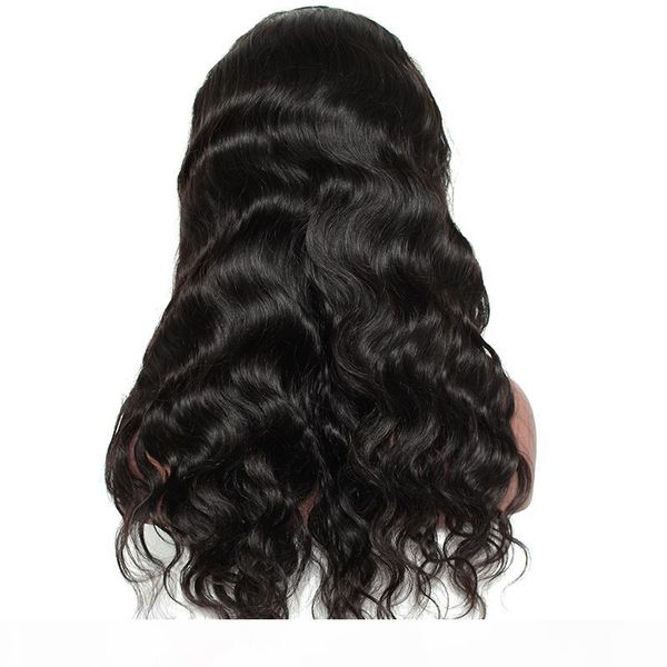 

360 frontal lace wig body wave glueless brazilian hair wigs virgin 360 full lace human hair wig 150% density natural hair, Black;brown