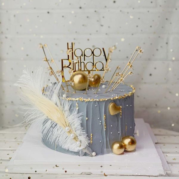 

l27tc net red decoration plug-in beautiful butterfly cake pearl cake black white pearl bow ostrich hair party plug-in decoration 8iorc