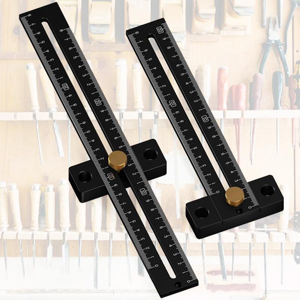 

woodworking aluminum alloy t ruler scriber hole ruler marking measuring tools scribe line carpentry diy tools
