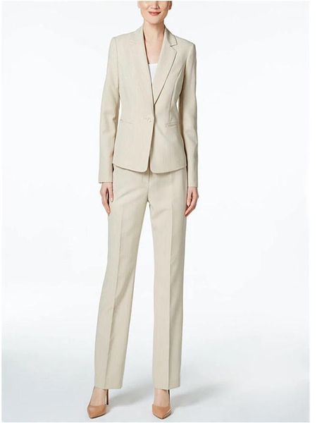 

women pant suit new female elegant formal business work wear suits women's long sleeve blazer ladies trousers office suit custo1, White