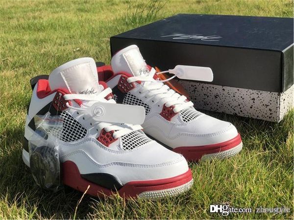 

самый горячий воздух аутентичные 4 ог огня красные кроссовки 30-летие белый черный технический серый ретро мужская спортивная обувь dc7770-1