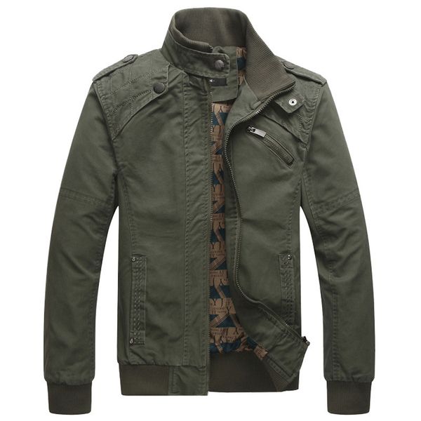 

2019 autumn new casual splicing slim stand collar cotton men's jacket, Black;brown