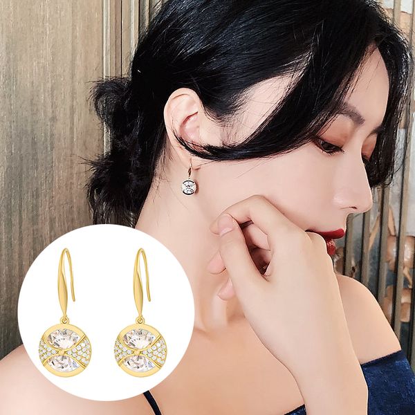 

2021 new fashion vintage party dangle earrings for women elegant silver color bride wedding earrings all-match simple jewelry, Golden;silver