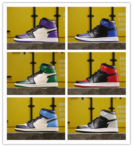 

wholesale new court purple 1s obsidian i royal pine green men women shoes outdoor trainers good qaulity size 4-12