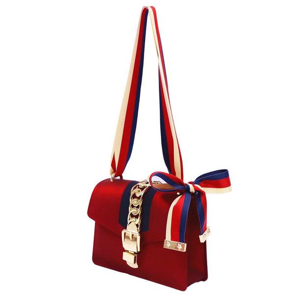 

new women's bag buckle shoulder strap cross bag bow ribbon