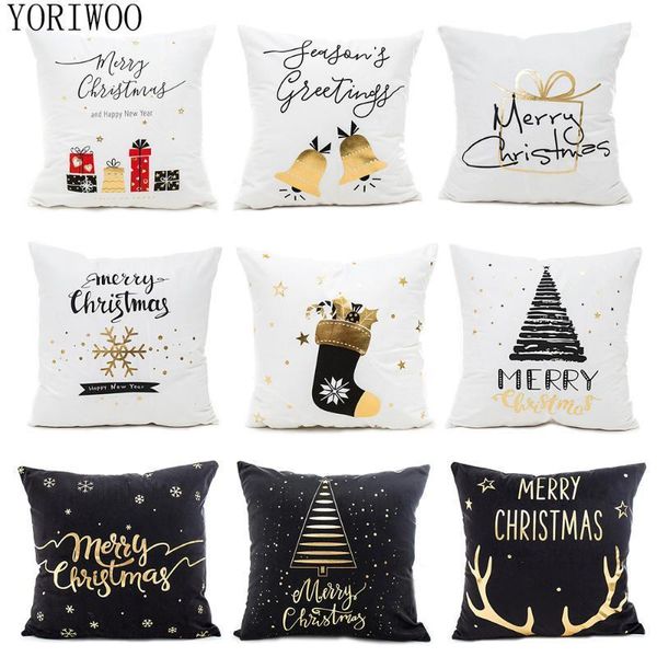 

yoriwoo merry christmas decorations for home snowflake pillow case white sofa decorative cushions xmas pillowcase christmas gift1
