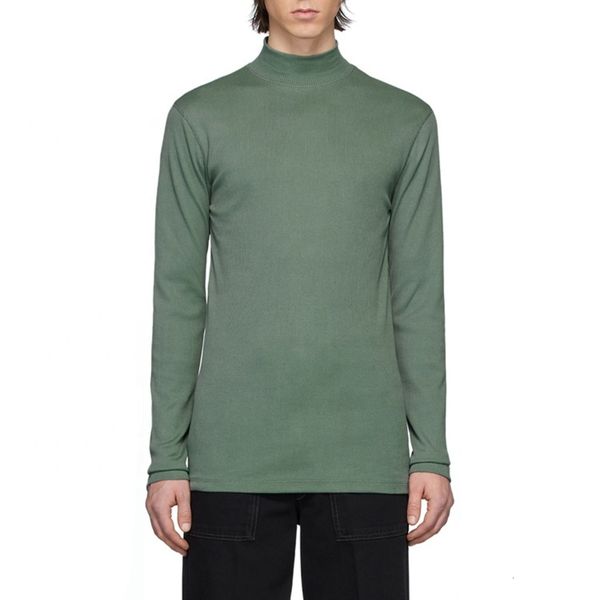

fashion design custom long sleeve green rib knit turtleneck sweaters men8uy, Black