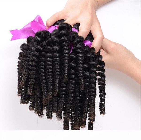 

elibess 3 связки afro kinky завитые спиральный завиток weave 100% человеческих волос бразильский девы волос curly тетенька фунми надувной ло, Black