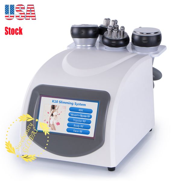 

surebeauty 5 in 1 ultrasonic cavitation rf slimming machine multipolar rf radio frequency vacuum cavitation skin tightening slimming machine, Black
