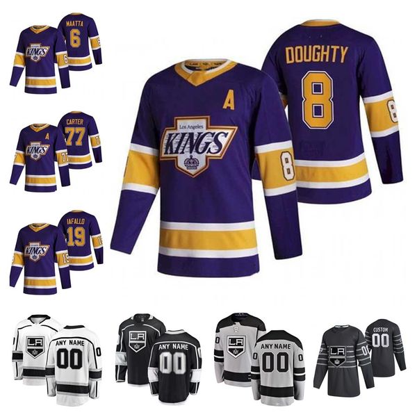 

los angeles kings 2021 reverse retro jersey drew doughty jersey michael amadio jeff carter kyle clifford 2021 hockey jersey custom stitched, Black;red