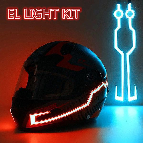 

clip-type motorcycle helmet glowing bars el cold light helmet led light strip night signal luminous modified strip sticker1