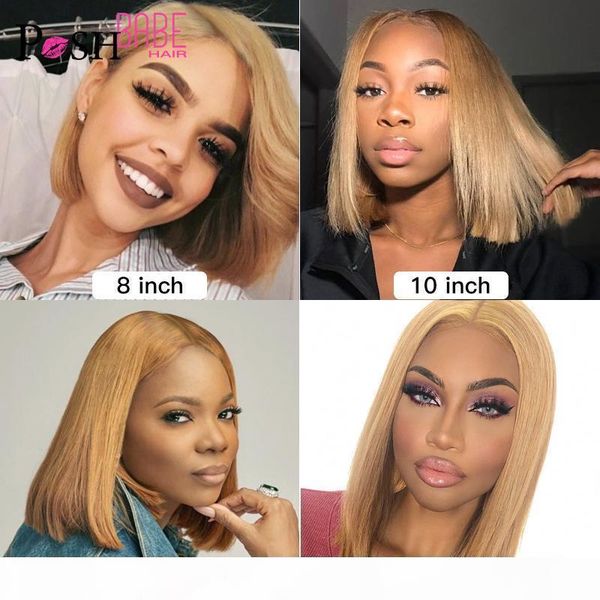 

# 27 цвет боб фронт шнурок парики 150% плотность remy 13x6 фронтальных коротких парики человеческих волос бразильских straight фронт шнурка, Black;brown