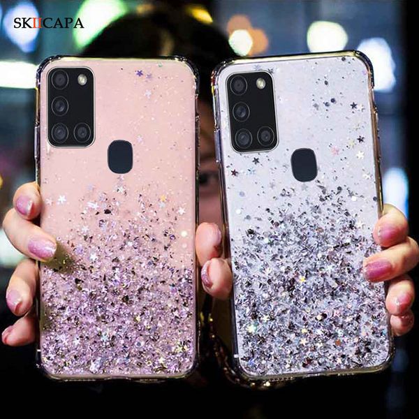 

a21s примечание 10 lite блеск bling sequin tpu силикона для samsung galaxy a 21s s20 fe 5g 6,5-дюймовый телефон case