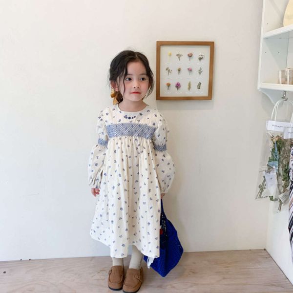 

spring amu monkey and embroidered drs 2021 autumn new korean princs little girl's long skirt, Red;yellow