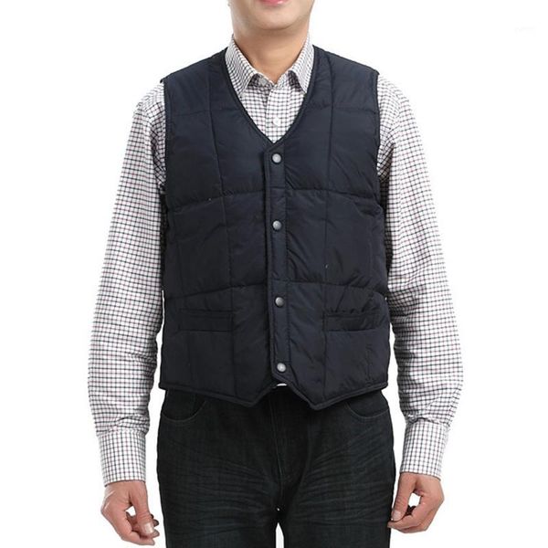 

2019 winter new men white duck down vest ultralight sleeveless vest jacket fashion stand collar men large size loose1, Black;white