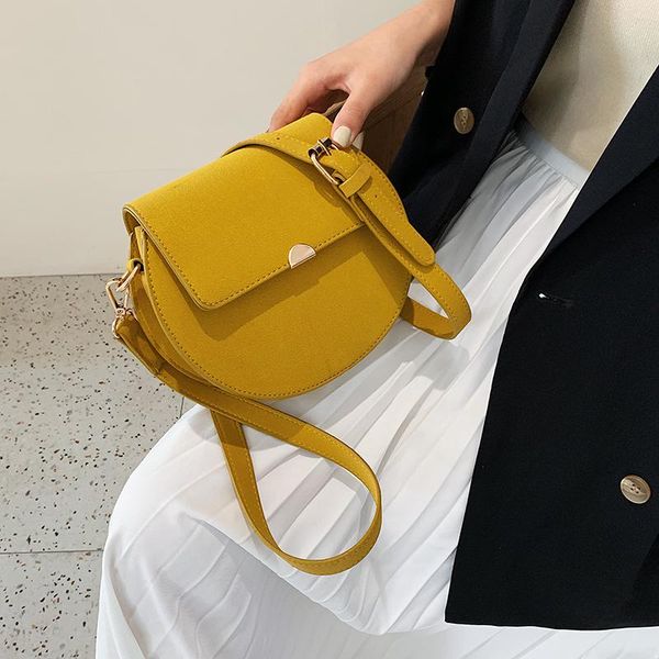 

round shape scrub leather crossbody bags for women 2020 female shoulder messenger bag lady handbags and purses small saddle bag