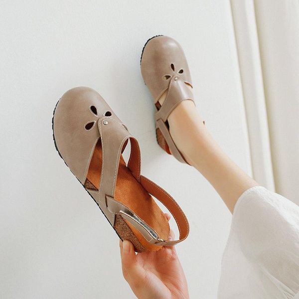 

womens fashion large size shoes 2021 beige heeled sandals nubuck shoes round toe summer heels sizes luxury black closed comfort