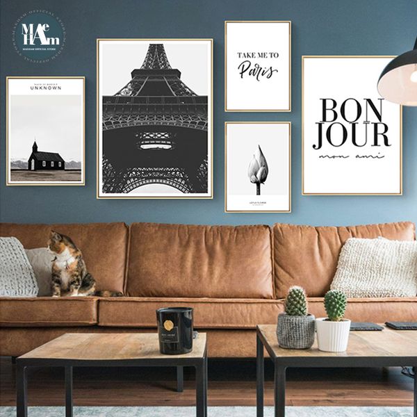 

nordic building tower wall art canvas posters painting prints landscape picture for living room morden contracted art home decor