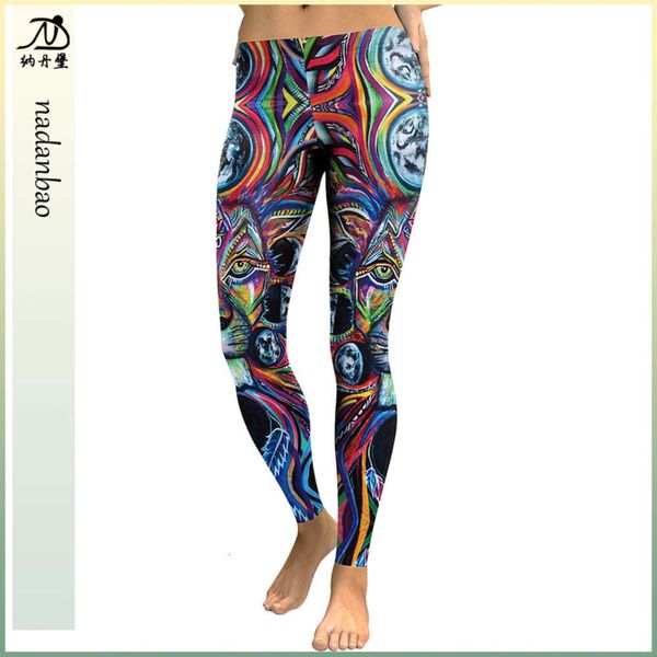 

2021 new wind color picture digital printing leggings trend tights kdk1774 2021 high-end atmosphere fashion trend avant-garde sexy, Black