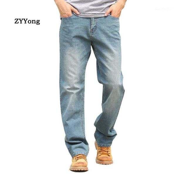 

men's jeans summer thin section baggy men trousers straight large size elastic retro leisure denim pants hip hop streetwear blue jeans1