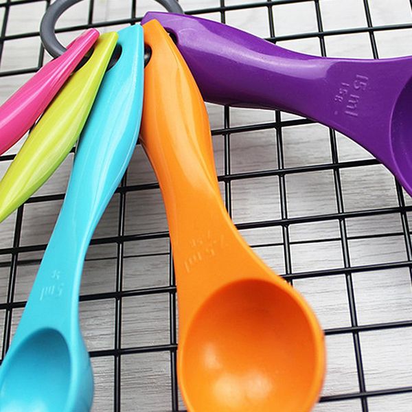 

5pcs set abs plastic measuring spoons colorful measure spoon durable sugar cake baking spoon kitchen measuring tool hip h wmtyop