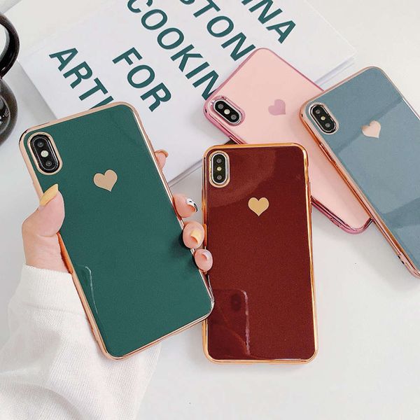 

hanfeng small love for 12 electroplating mini pro mobile phone case 11 xr x / xs max creative personality fall proof
