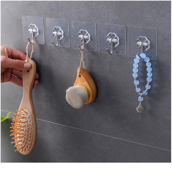 

20/30pcs 6x6cm transparent strong self adhesive door wall hangers hooks suction heavy load rack cup sucker for kitchen wmthkm