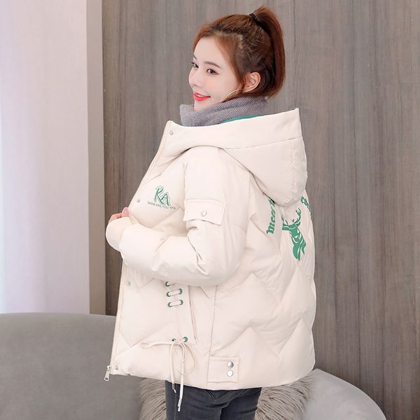 

2021 new winter jacket women thicken short coats casual hooded coat female outwear slim cotton padded good quality hbq6, Black