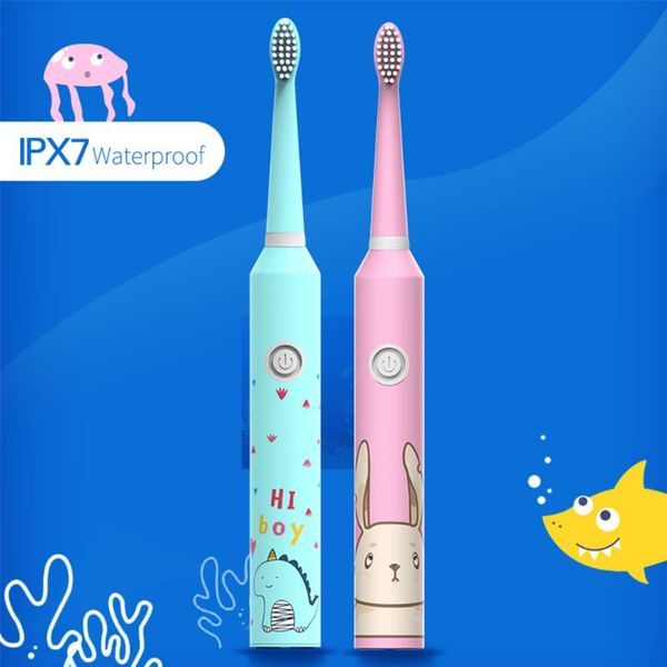 

new 3 modes children sonic electric toothbrush cartoon pattern for kids with 2 dupont bristles electric tooth teeth brush heads