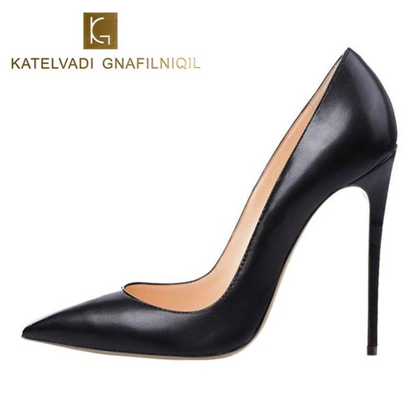 

brand woman pumps stilettos for women black high heels pu leather wedding shoes b-0051 lj200928